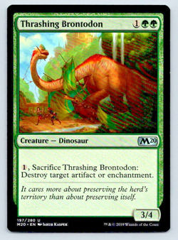 Thrashing Brontodon Magic the Gathering Core Set 2020 M20 MTG Card FREE SHIP ! - Image 3