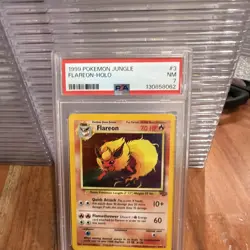1999 Pokemon Jungle Flareon Holo PSA 7 Perfect Card Check The Pictures Good Cntr - Image 1