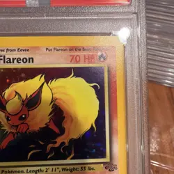 1999 Pokemon Jungle Flareon Holo PSA 7 Perfect Card Check The Pictures Good Cntr - Image 2