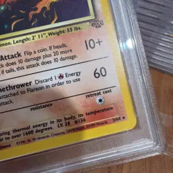 1999 Pokemon Jungle Flareon Holo PSA 7 Perfect Card Check The Pictures Good Cntr - Image 4