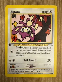 Aipom 1st Edition 41/64 Common Neo Revelation Pokemon Vintage WOTC VLP 2001 - Image 1