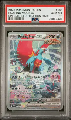 Pokemon Card Roaring Moon EX 251/182 SIR Paradox Rift PSA 10 - Image 1