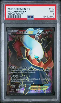 2016 POKEMON BREAKPOINT DARKRAI EX #118 ULTRA RARE PSA 7 NEAR MINT #112482390 - Image 1