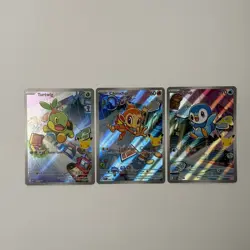 Pokemon: First Partners - 040 Turtwig, 041 Chimchar and 042 Piplup - Black Star - Image 1
