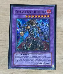 LP YUGIOH GLADIATOR BEAST HERAKLINOS TDGS-ENSE2 SUPER LIMITED ED - Image 1