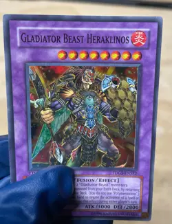 LP YUGIOH GLADIATOR BEAST HERAKLINOS TDGS-ENSE2 SUPER LIMITED ED - Image 2