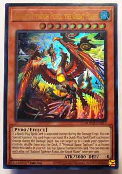Yu-Gi-Oh! Radiant Typhoon Fonix, the Great Flame Ultra Rare 1st Ed DOOD-EN017 NM - Image 1