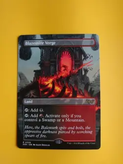 Blazemire Verge. BOrderless. RARE land DSK Magic the Gathering Card. - Image 1