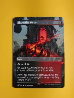 Blazemire Verge. BOrderless. RARE land DSK Magic the Gathering Card. - Image 2