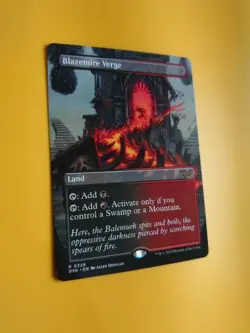 Blazemire Verge. BOrderless. RARE land DSK Magic the Gathering Card. - Image 3