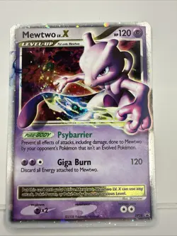 Pokemon TCG Mewtwo LV.X Black Star Promo DP28 Holo Card - Image 1