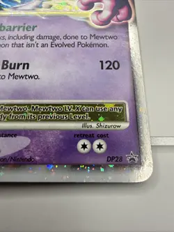 Pokemon TCG Mewtwo LV.X Black Star Promo DP28 Holo Card - Image 4