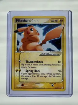 Pikachu Gold Star ☆ 104/110 EX Holon Phantoms 2006 Holo Rare Pokemon Card - Image 1