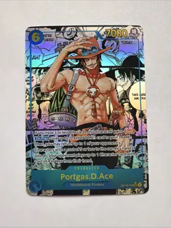One Piece Card Carrying On His Will Portgas.D.Ace OP13-119 SEC Manga English! - Image 1