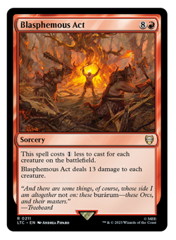 MTG - 1 x Blasphemous Act - Rare Sorcery - Tales from Middle Earth (LTC) - M/NM - Image 1