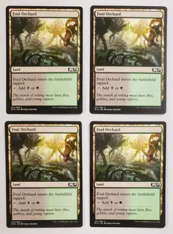 X 4 MTG Foul Orchard LP Core Set 2019 Magic The Gathering - Image 1