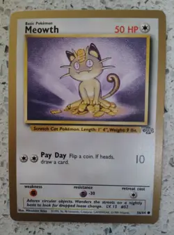 Pokemon Meowth 56/64 Jungle 1999 Fruit Rollups Promo Gold Border - Image 1