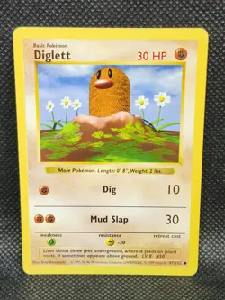 Pokemon Diglett Shadowless Base Set 47/102 LP Condition - Image 1