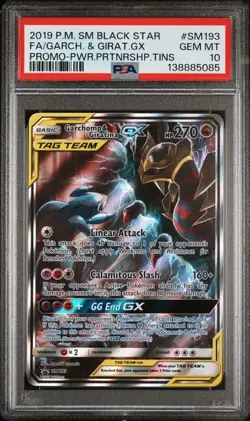 2019 POKEMON SM BLACK STAR PROMO #SM193 FULL ART/GARCHOMP & GIRATINA GX PSA 10 - Image 1