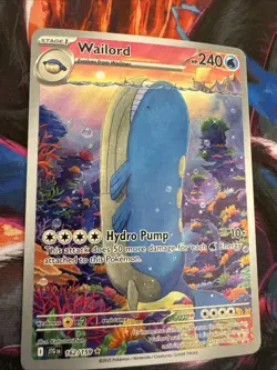 Wailord 162/159 SV09 Illustration Rare Full Art 240 HP Hydro Pump Pokemon TCG - Image 2