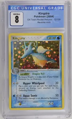 2004 Pokemon Ex Team Rocket Returns Kingdra Reverse Foil #12 CGC 8 - Image 1