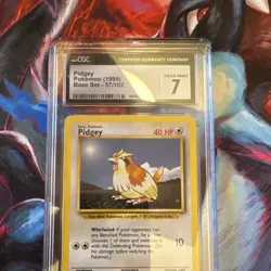 Pokemon TCG Pidgey 57/102 Base Set Shadowless 1st Edition Regular Common CGC - Image 1