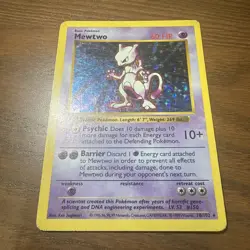 Pokemon Mewtwo Holo Rare Shadowless Card Base Set 1999 WOTC 10/102 *GRADABLE* - Image 1