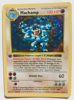 Machamp Pokemon Card Shadowless 1st Edition Holo 8/102 Base Set Rare Vintage MP - Image 1