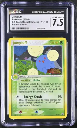 CGC 7.5 Pokemon Jumpluff 11/109 2004 EX Team Rocket Returns Rare Reverse Holo - Image 1