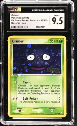 2004 pokemon ex team rocket returns grimer reverse holo psa 9 - Image 1