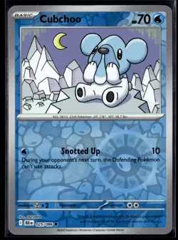Pokemon TCG | Black Bolt | Cubchoo | Reverse Holo | 025/086 | LP - Image 1