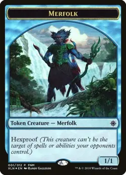 Merfolk // Treasure Double-Sided Token [Friday Night Magic 2018] Foil Near Mint - Image 1