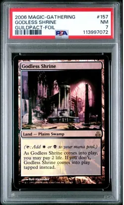 FOIL 2006 Magic Gathering GODLESS SHRINE #157 Guildpact PSA 7 - Image 1