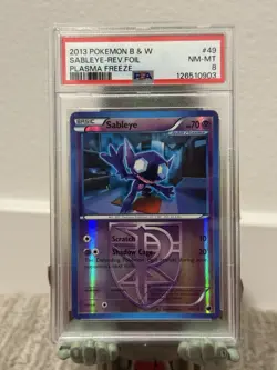2013 Pokemon Plasma Freeze Sableye Reverse Foil #49 PSA 8 - Image 1