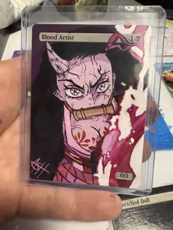 Blood Artistic Mtg Altered Art Featuring Nezuko From Demon Slayer - Image 1