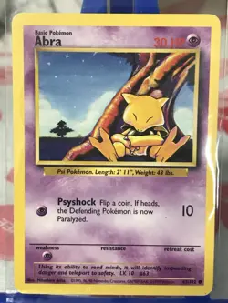 Pokemon Base Set Abra Kadabra Alakazam Holo Vintage WOTC Lot LP Free Shipping NM - Image 2