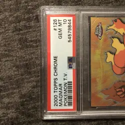 #126 Magmar Topps Chrome TV Animation Series 2 Pokemon Card PSA 10 GEM MT Pop 10 - Image 3