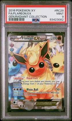 PSA 9 FLAREON RC28/RC32 | Generations Radiant Full Art Graded Pokemon Card - Image 1