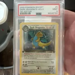 2000 POKEMON ROCKET 1ST EDITION #5 DARK DRAGONITE-HOLO PSA 9 - Image 1