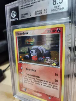 BECKETT 8.5 Houndour EX Team Rocket Returns 59/109 Reverse Holo Stamped Pokemon - Image 2