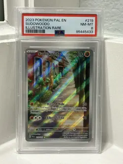 2023 Pokemon PSA 8 PAL EN- Paldea Evolved Illustration Rare #219 SUDOWOODO - Image 1