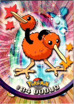 Topps TV Animation Doduo #84 Pokemon Blue Logo LP - Image 1