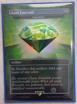 Magic: The Gathering Sonic Secret Lair Chaos Emerald Lotus Petal Green Foil - Image 1