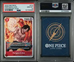 One Piece Portgas.D.Ace OP02-013 SR Paramount War English PSA 10 - Image 1