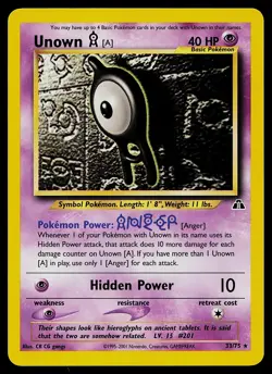 Pokemon Card - Unown [A] Neo Discovery 33/75 Rare - Image 1