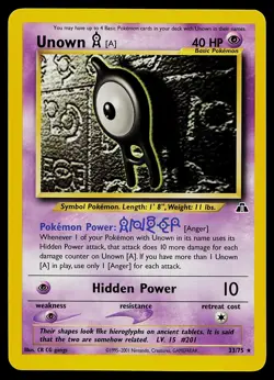 Pokemon Card - Unown [A] Neo Discovery 33/75 Rare - Image 1