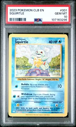 🎯SQUIRTLE 001 CLB CLASSIC COLLECTION BLASTOISE & SUICUNE DECK PSA 10 - Image 1