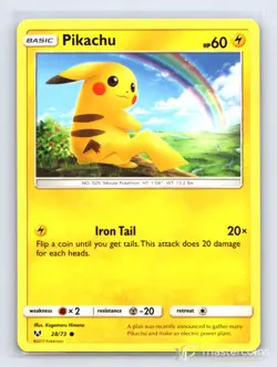 Pikachu 28/73 Shining Legends Pokemon LP - Image 2