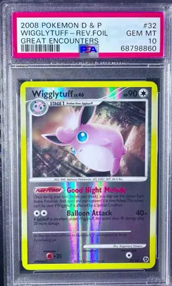 Wigglytuff 32/106 Great Encounters Reverse Holo Pokemon 2008 PSA 10 - Image 1