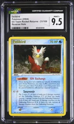2004 Pokemon Ex Team Rocket Returns Delibird Reverse Foil Cgc 9.5 - Image 1